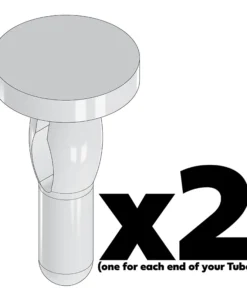 IC Tube Pins MC-4000WHITE securely fitted into the end of an antistatic shipping tube, offering reliable protection for ICs.