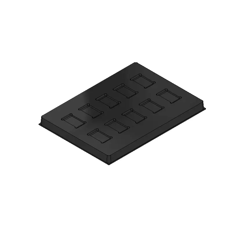 MC-76365 Conductive Tray Insert for 8mm x 14mm TSOP – Durable and reusable ESD packaging solution.