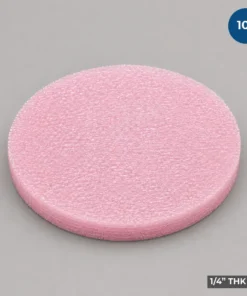 10-inch Firm Wafer Cushion Foam Disc manufactured from pink closed-cell antistatic foam for semiconductor wafer packaging