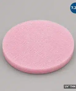 7.25-inch Firm Wafer Cushion Foam Disc manufactured from pink closed-cell antistatic foam for semiconductor wafer packaging
