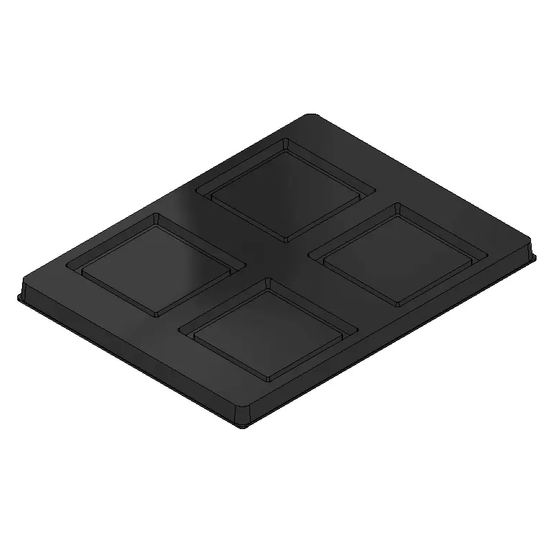 MC-76311 Conductive Tray Insert for 32mm x 32mm QFP – Durable and reusable ESD packaging solution.