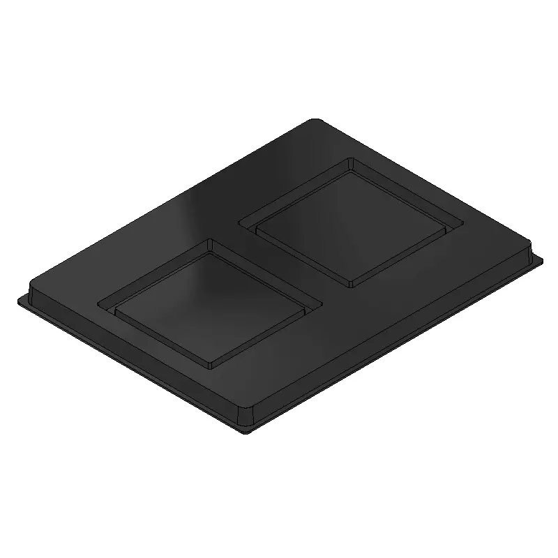 MC-76312 Conductive Tray Insert for 40mm x 40mm QFP – Durable and reusable ESD packaging solution.