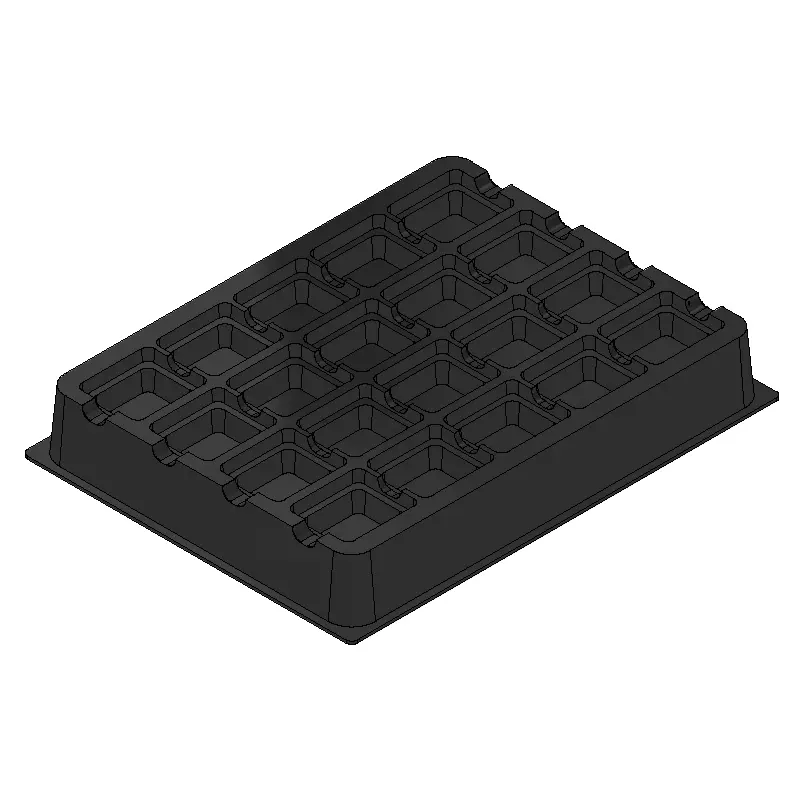 MC-76336 Conductive Tray Insert for 32 Lead PLCC – Durable and reusable ESD packaging solution.