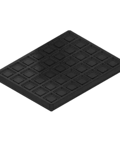 MC-76524 Conductive Tray Insert for 28 Lead QFP – Durable and reusable ESD packaging solution.