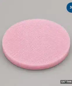 3-inch Firm Wafer Cushion Foam Disc manufactured from pink closed-cell antistatic foam for semiconductor wafer packaging