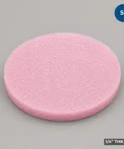 5-inch Firm Wafer Cushion Foam Disc manufactured from pink closed-cell antistatic foam for semiconductor wafer packaging