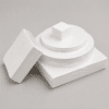 Packaged Tyvek wafer separators in multiple round and square configurations for semiconductor wafer packaging