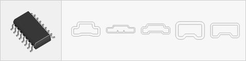 Representative SOIC / SOJ antistatic shipping tube profiles