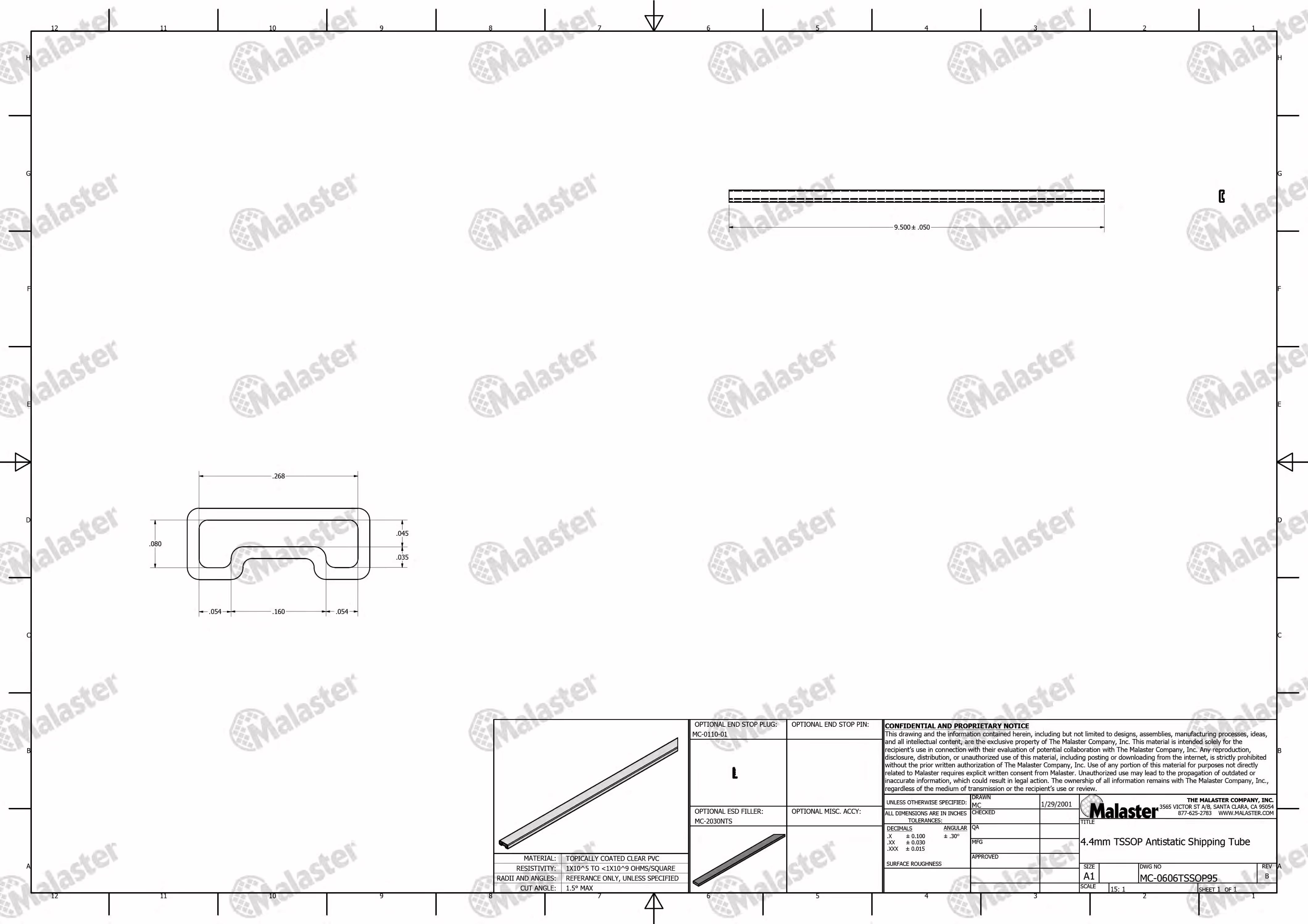 MC-0606TSSOP95 4.4mm TSSOP Anti Static Plastic IC Shipping Tubes - Image 5