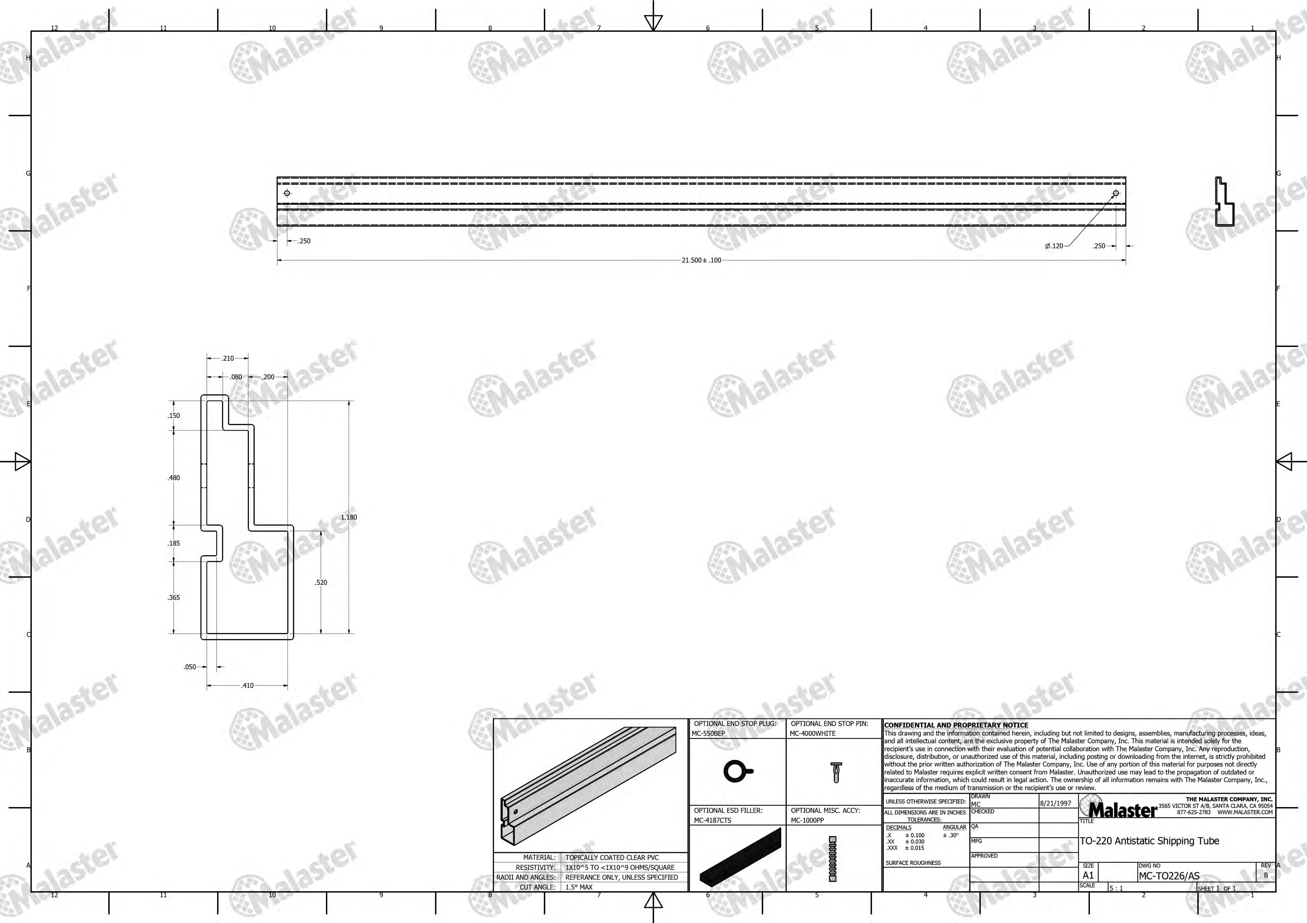 MC-TO226/AS TO-220 Anti Static Plastic IC Shipping Tubes - Image 5