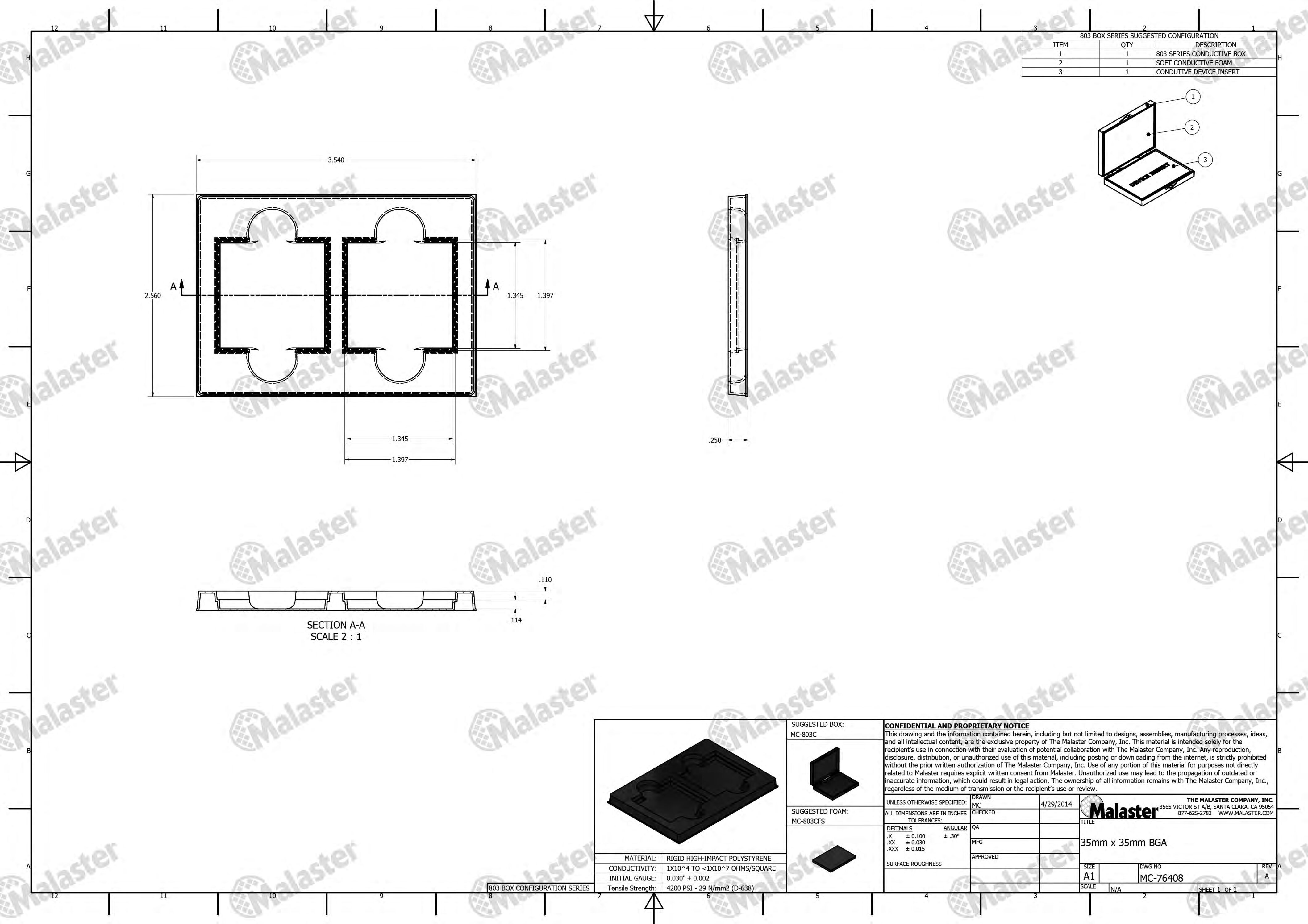 MC-76408 Conductive Tray Insert for 35mm x 35mm LGA - Image 5